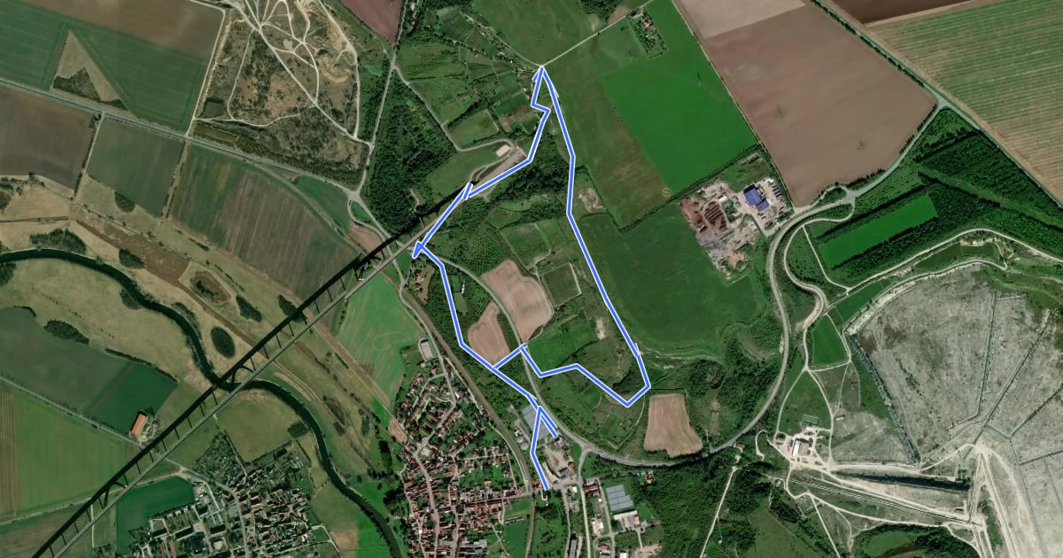 Маршрут Eisenbahn Rundweg на спутниковом снимке