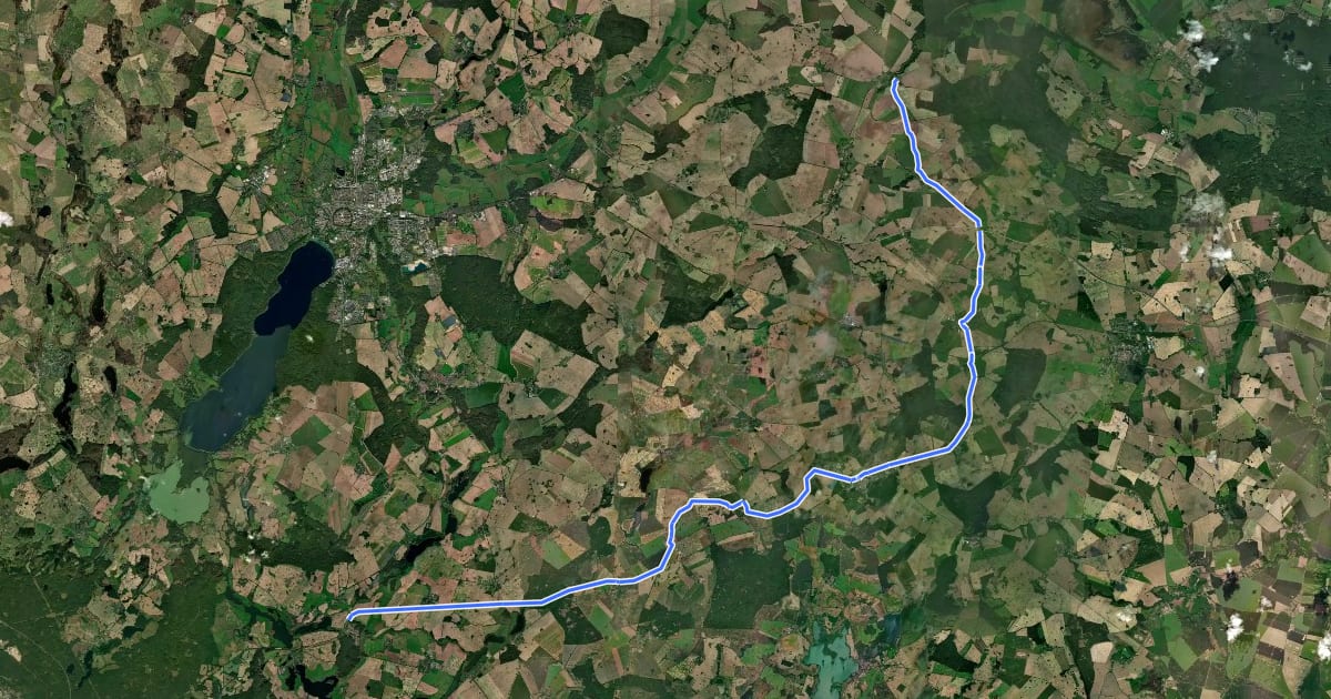 Маршрут Eisenbahnradweg на спутниковом снимке