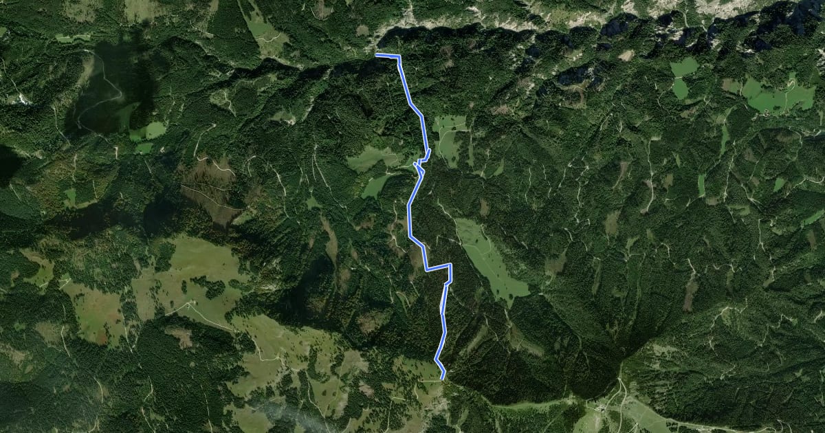 Маршрут Eisener Hergott - Ötschergraben (Schleierfall) на спутниковом снимке