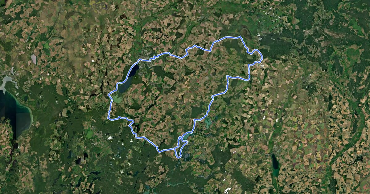 Маршрут Eiszeitroute (Rundroute 4) на спутниковом снимке