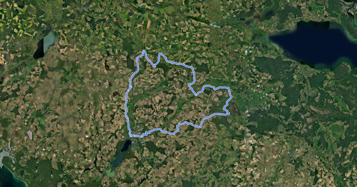 Маршрут Eiszeitroute (Rundroute 5) на спутниковом снимке