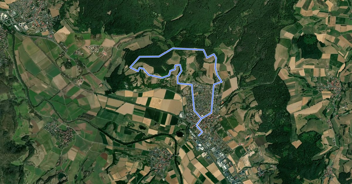 Маршрут Eiszeitwanderweg на спутниковом снимке