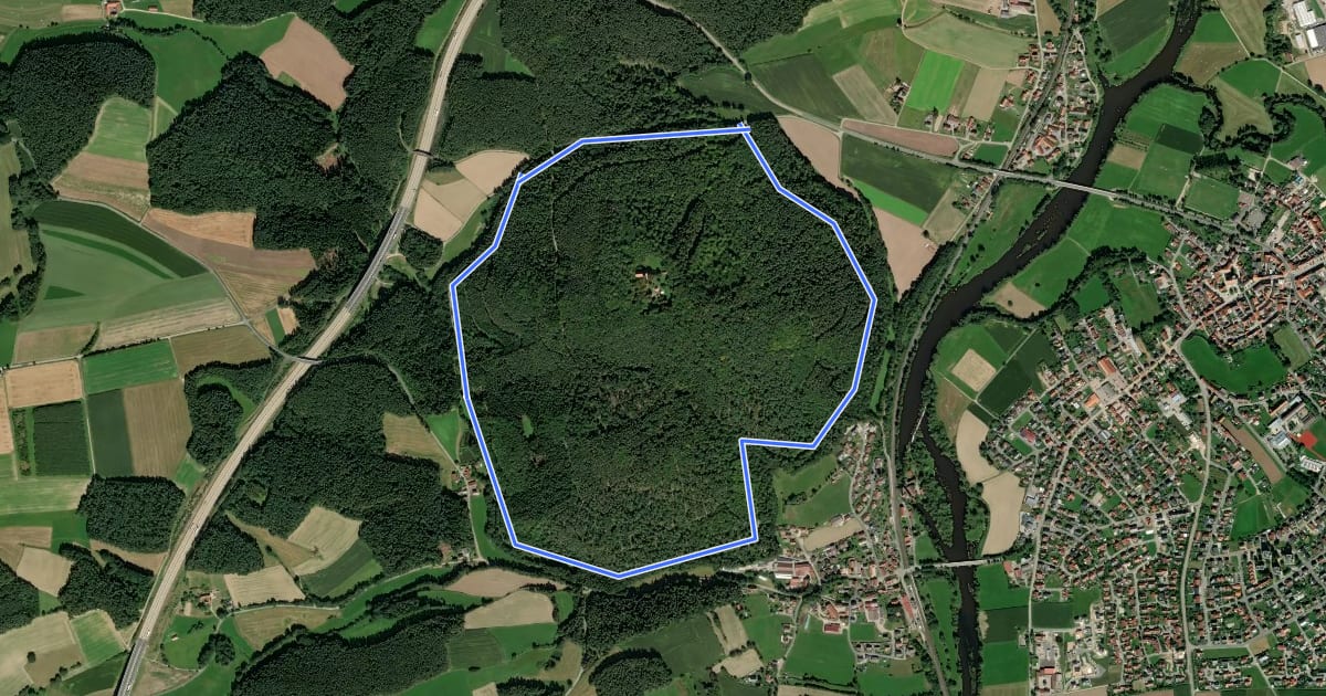 Маршрут Eixlberg Rundweg 1 на спутниковом снимке