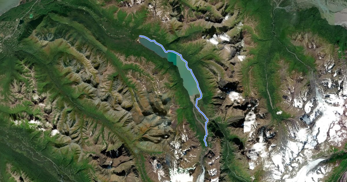 Маршрут Eklutna Lakeside Trail на спутниковом снимке