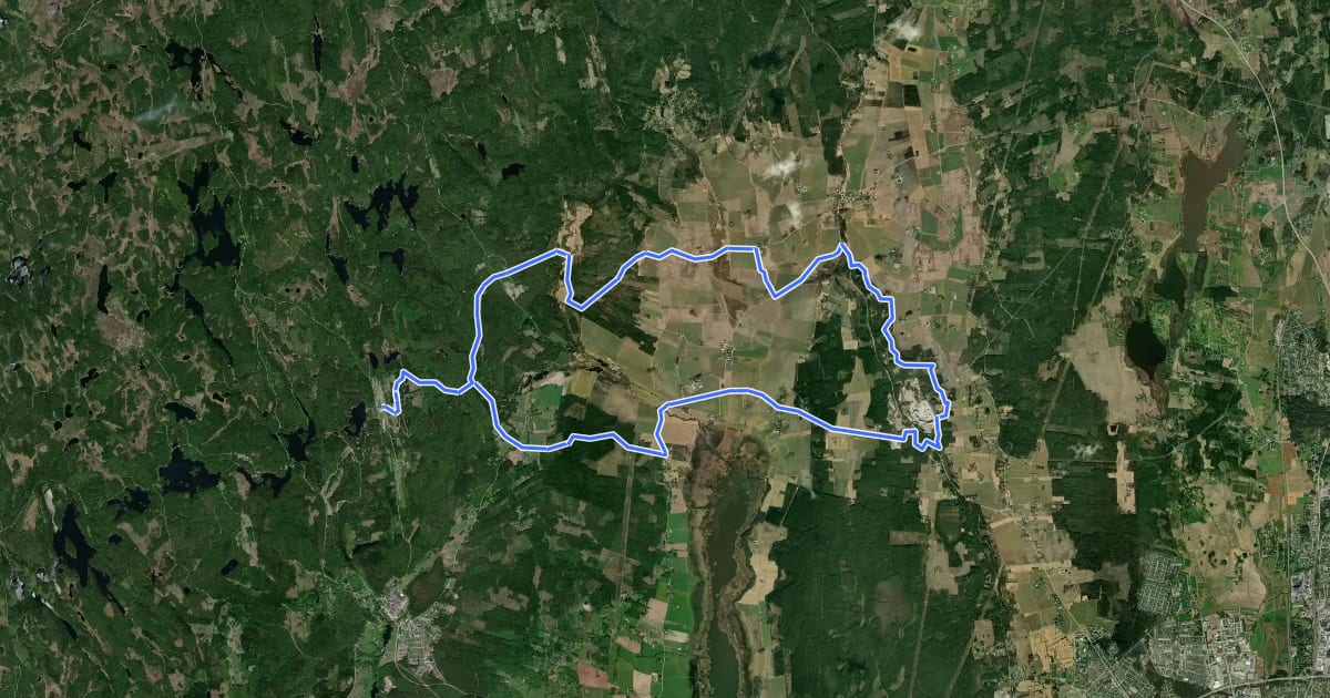Маршрут Eko i eker - MTB 9 на спутниковом снимке