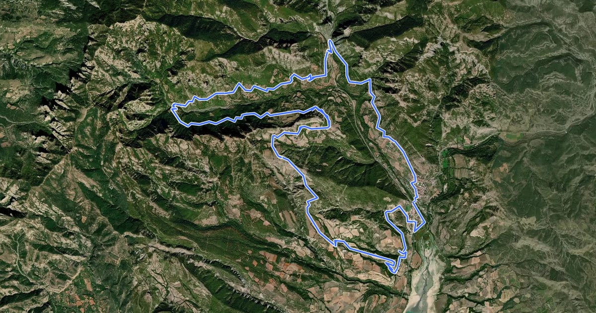 Маршрут El bosc d'Erinyà на спутниковом снимке