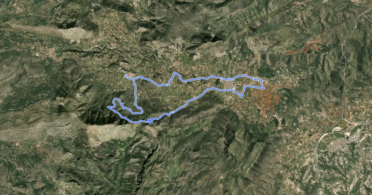 Маршрут El Camí de la Pansa на спутниковом снимке