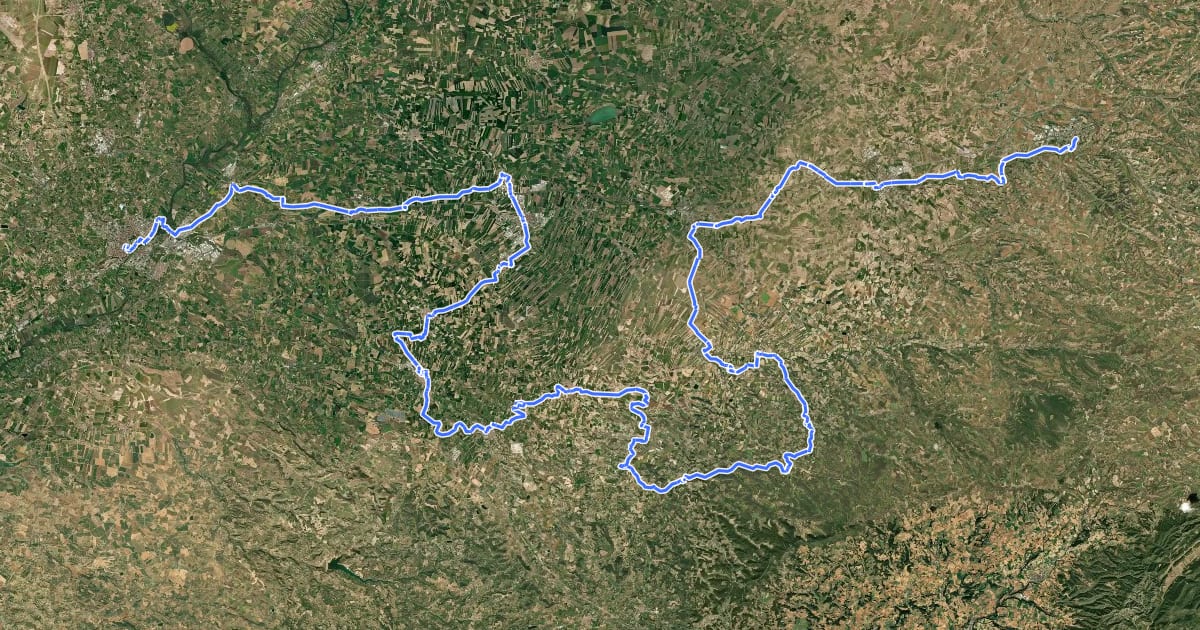 Маршрут El Camí IT2TR2 El Camí de Ponent: de Balaguer a Montserrat на спутниковом снимке