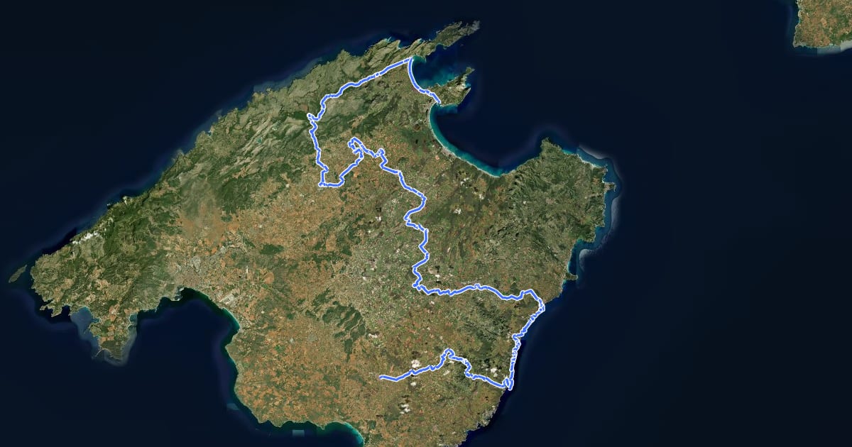 Маршрут El Camí IT4TR3 El Camí Illenc: de l'Alguer a Formentera на спутниковом снимке