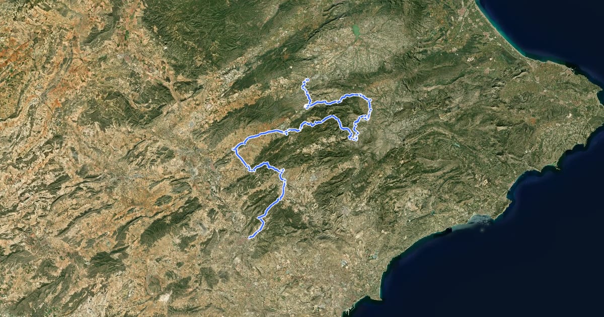 Маршрут El Camí IT5TR4 El Camí del Sud: de Dénia a Castelló de la Plana на спутниковом снимке