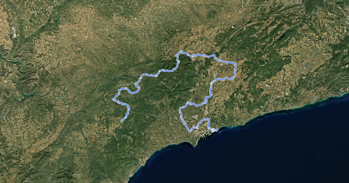 Маршрут El Camí IT6TR5 El Camí Central: de Castelló de la Plana a Montserrat на спутниковом снимке