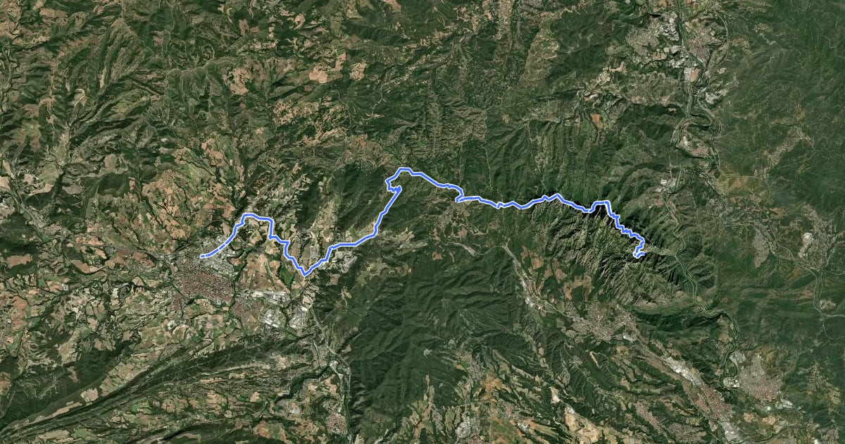 Маршрут El Camí IT6TR7 El Camí Central: de Castelló de la Plana a Montserrat на спутниковом снимке