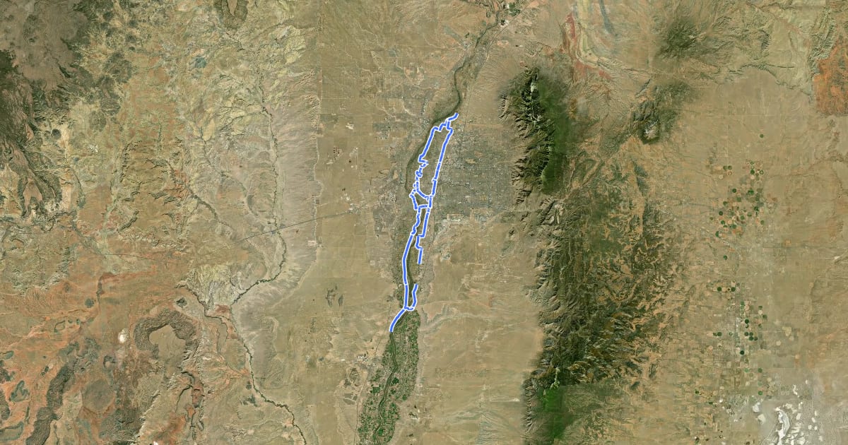Маршрут El Camino Real de Tierra Adentro National Historic Trail - Bernalillo County на спутниковом снимке
