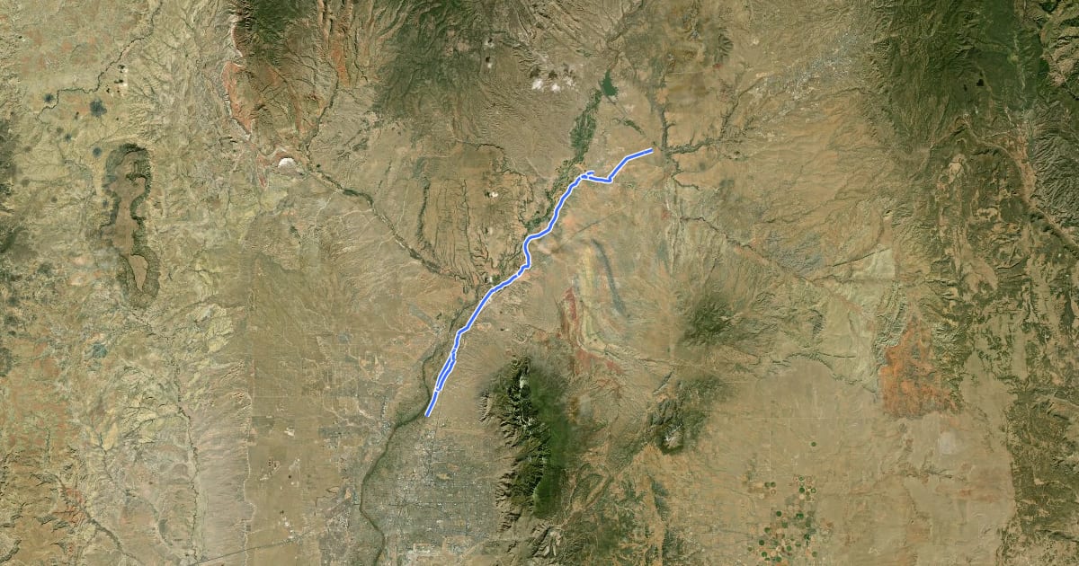 Маршрут El Camino Real de Tierra Adentro National Historic Trail - Sandoval County на спутниковом снимке