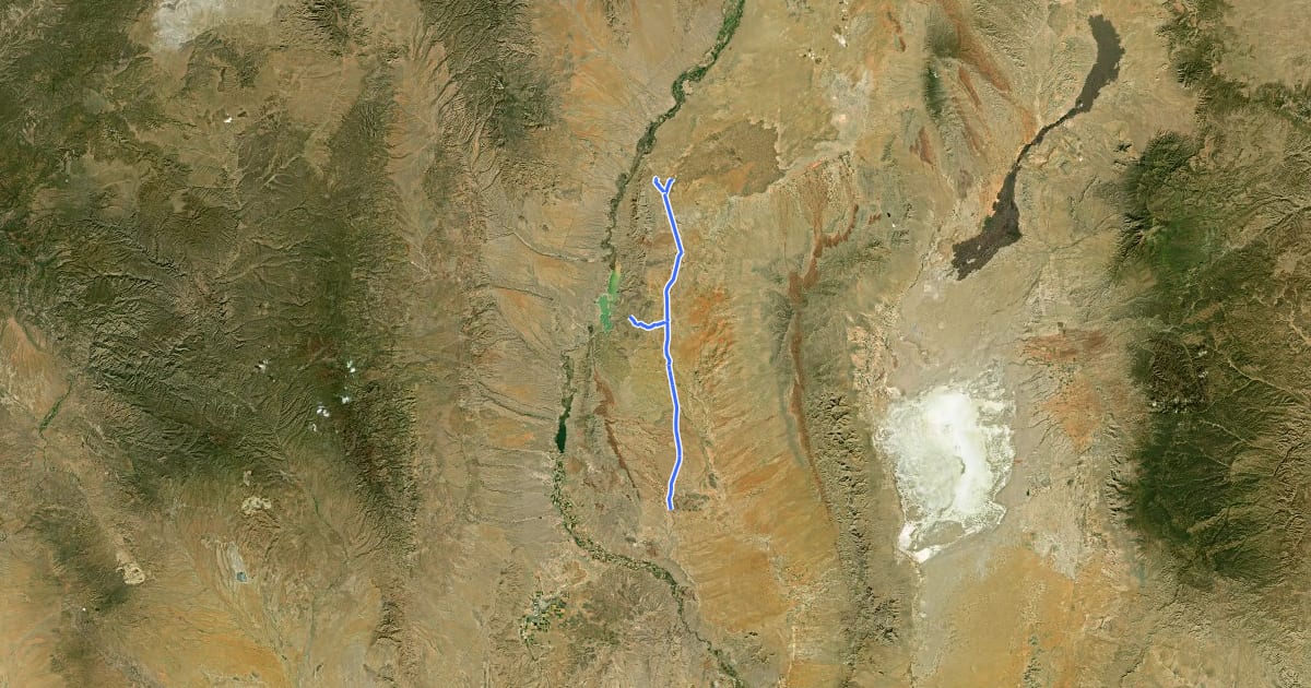 Маршрут El Camino Real de Tierra Adentro National Historic Trail - Sierra County на спутниковом снимке
