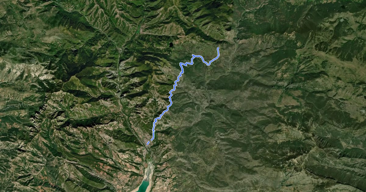 Маршрут El Cinquè Llac. Etapa 1 : La Pobla de Segur => Peramea на спутниковом снимке