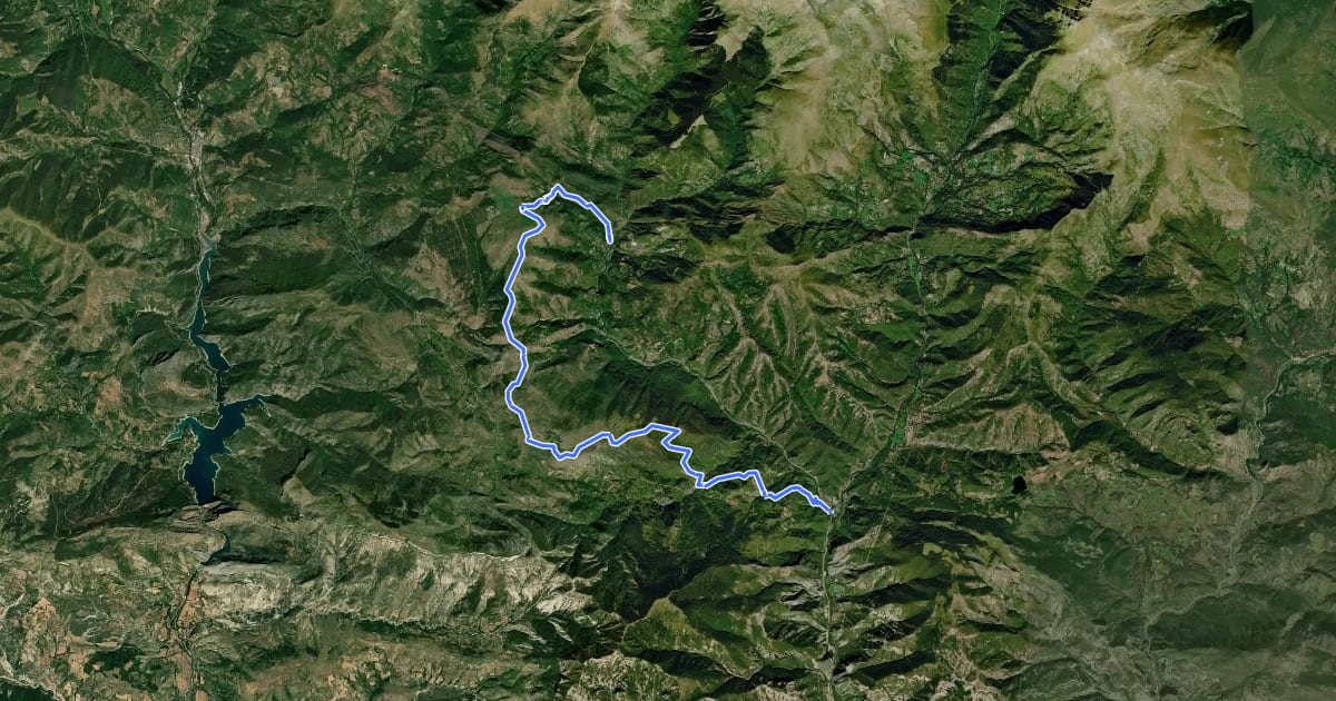 Маршрут El Cinquè Llac. Etapa 4 : Les Esglésies => Senterada на спутниковом снимке