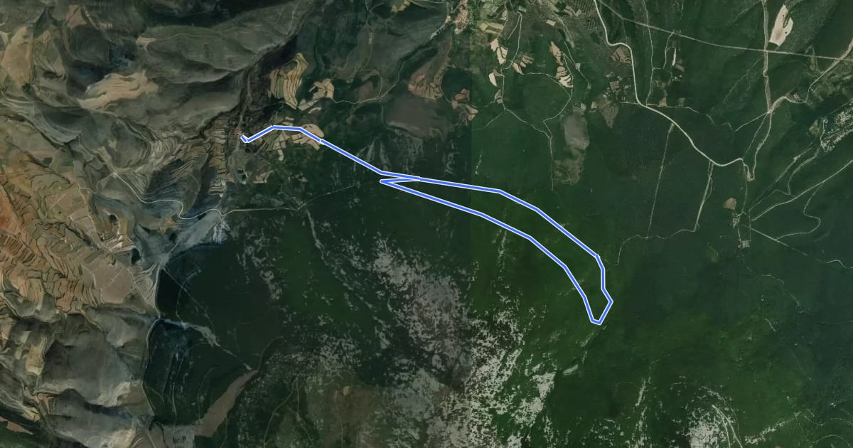 Маршрут El Hayedo del Moncayo на спутниковом снимке