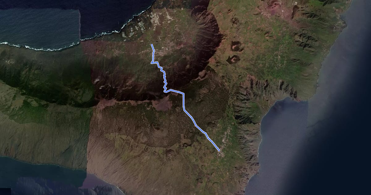 Маршрут El Pinar El Golfo Camino de el Golfo на спутниковом снимке