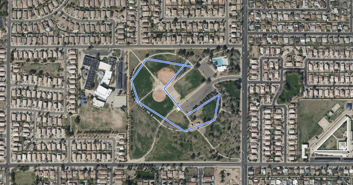 Маршрут El Prado Park Walking Path на спутниковом снимке