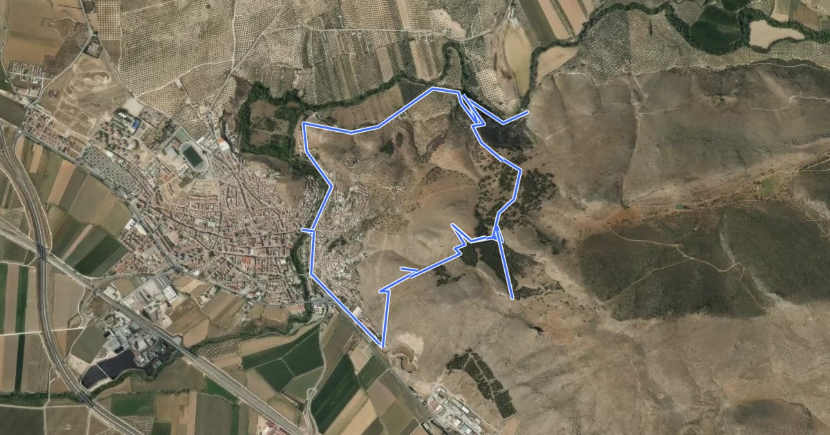 Маршрут El Tajo del Sereno. Sierra y Agua. на спутниковом снимке