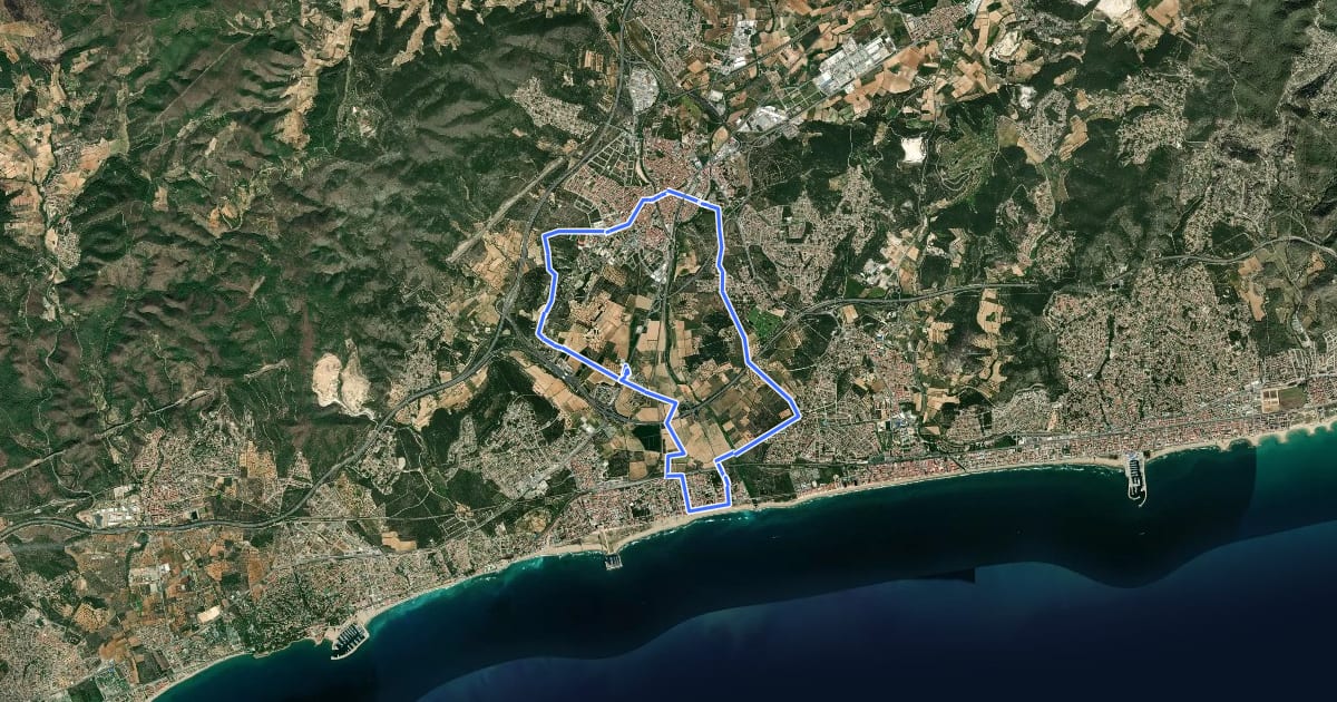 Маршрут El Vendrell-El Vendrell на спутниковом снимке
