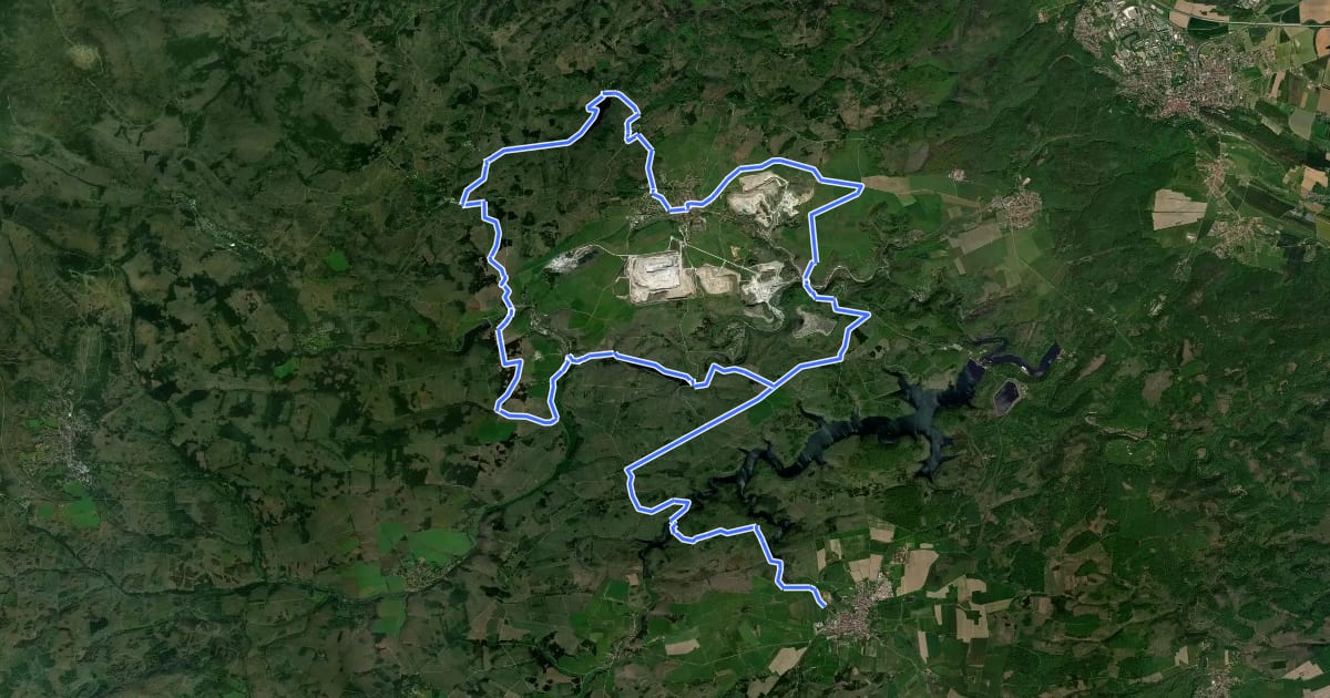 Маршрут EL2 Schwere Wassertour на спутниковом снимке