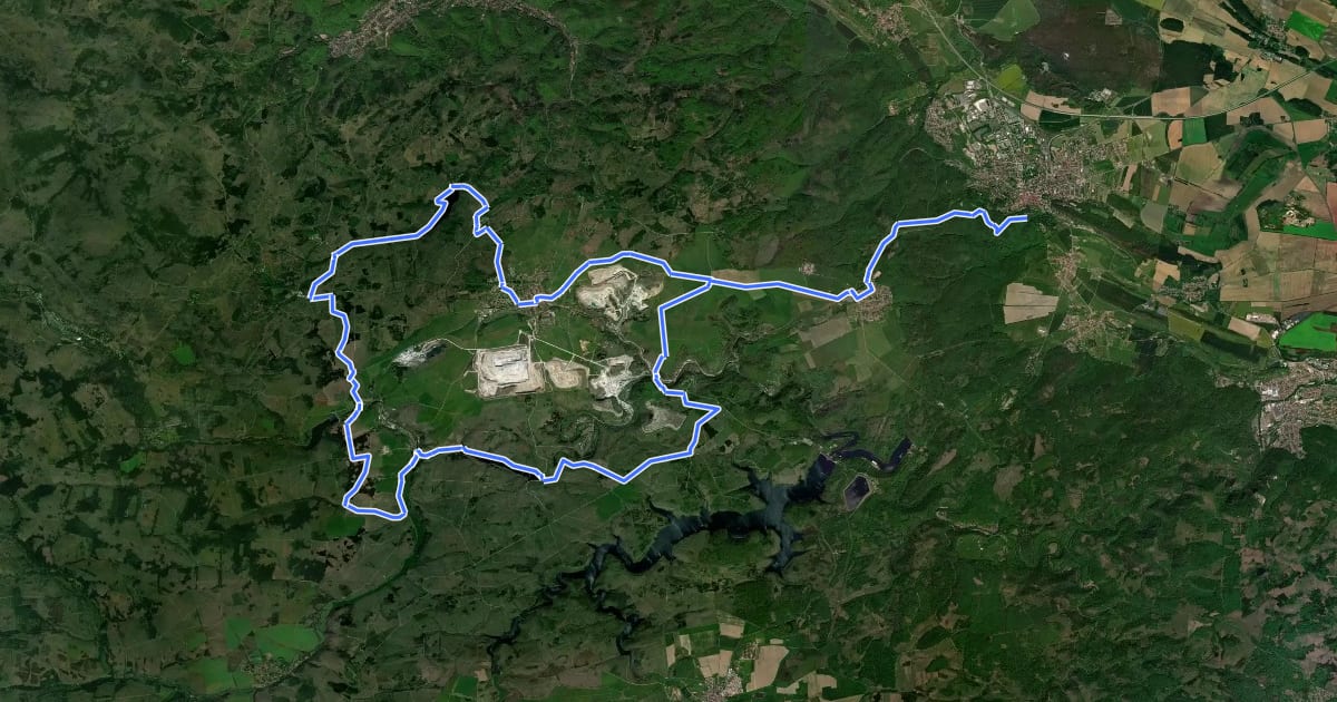 Маршрут EL3 Harte Wald- und Wiesentour на спутниковом снимке