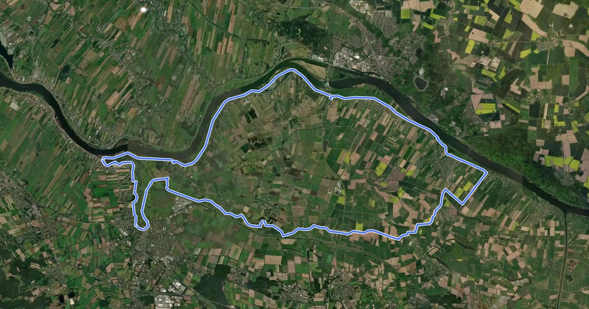Маршрут Elbdeichroute на спутниковом снимке