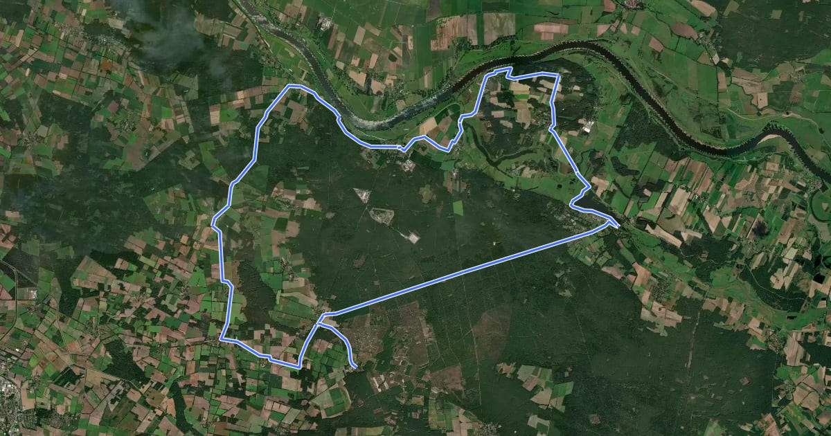 Маршрут Elbe-Heide-Tour на спутниковом снимке