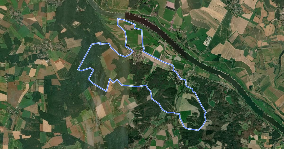 Маршрут Elbe-Katemin-Weg на спутниковом снимке