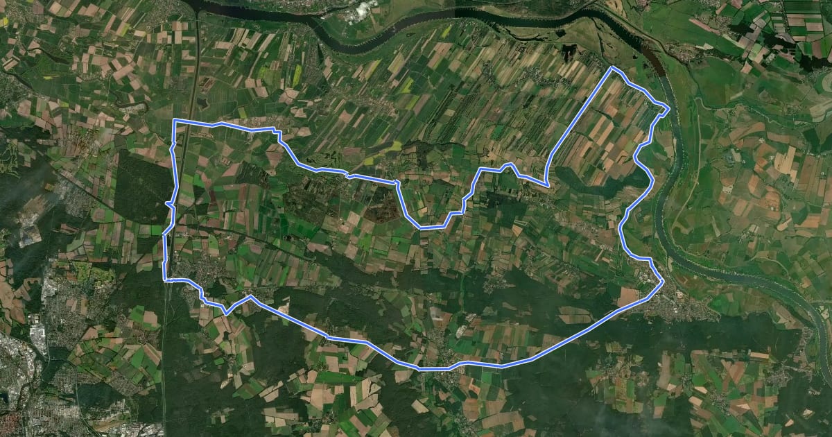 Маршрут Elbe-Land-Tour на спутниковом снимке