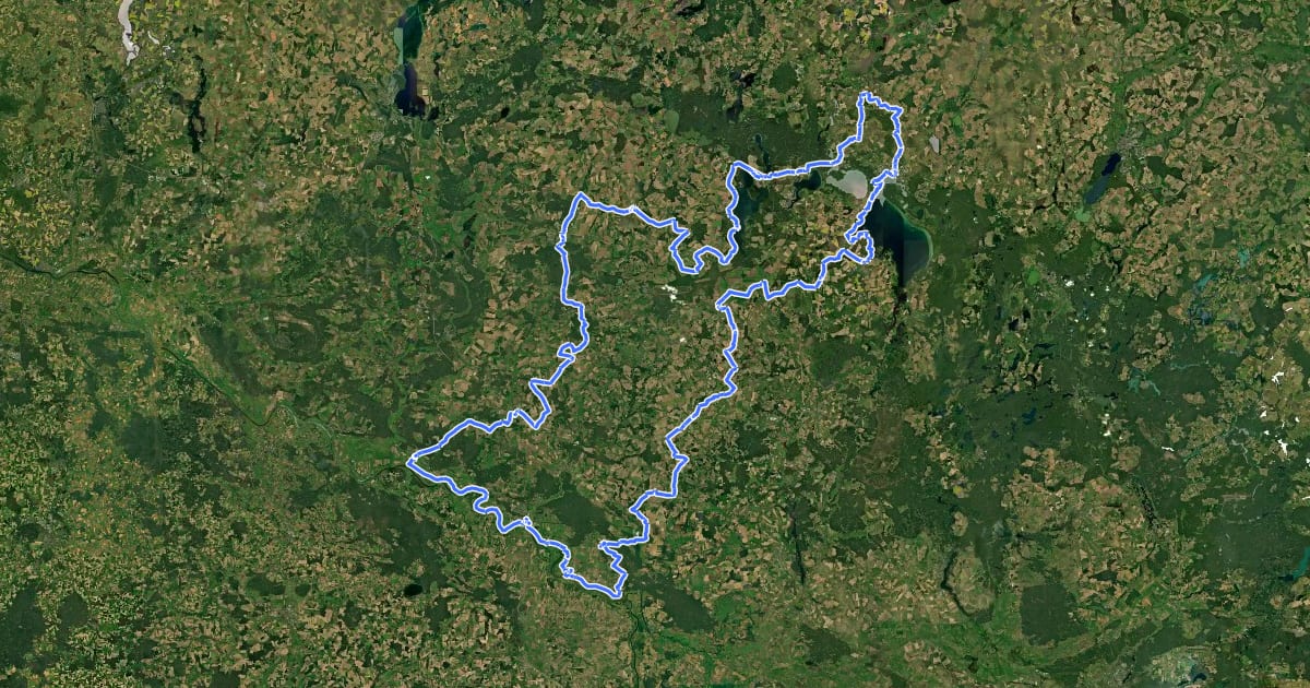 Маршрут Elbe-Müritz Rundweg на спутниковом снимке