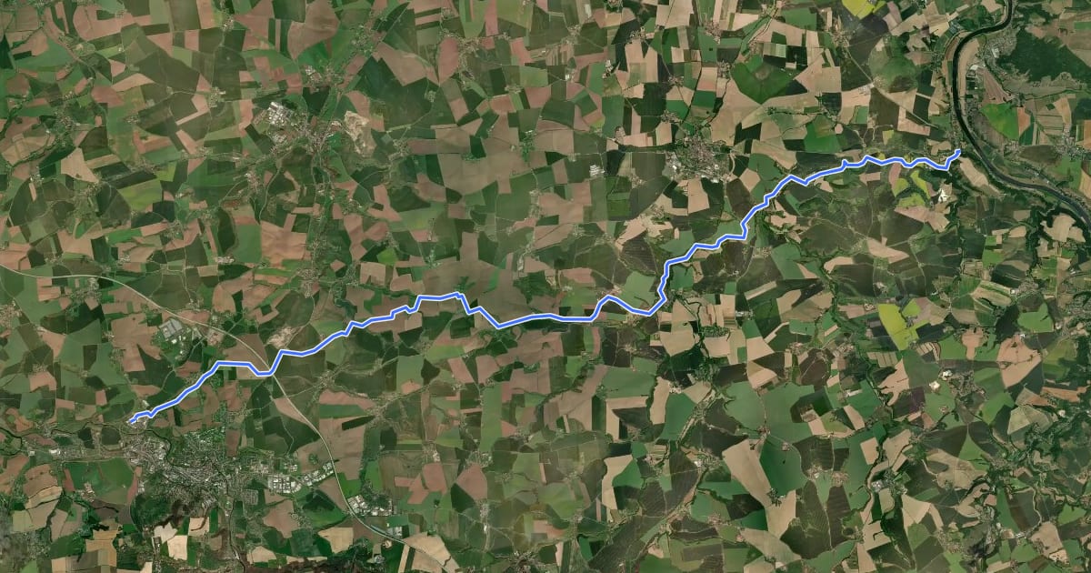 Маршрут Elbe-Mulde-Radweg на спутниковом снимке