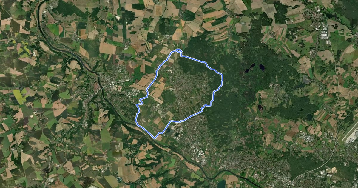 Маршрут Elbe-Nassau-Friedewald-Radrundtour на спутниковом снимке