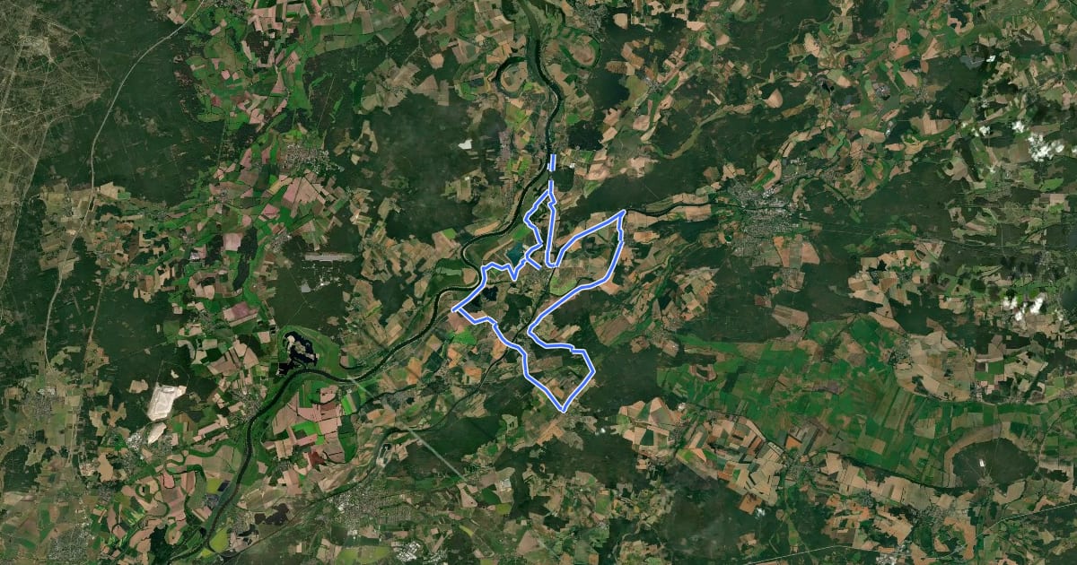 Маршрут Elbe-Parey-Rundkurs на спутниковом снимке