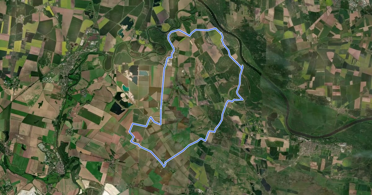 Маршрут Elbe-Saale-Tour на спутниковом снимке