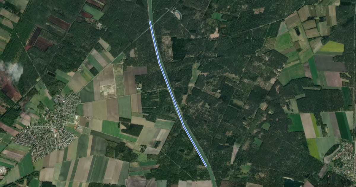 Маршрут Elbe-Seitenkanal West Abzweig Gut Dagebrück (23) - Elbe-Seitenkanal West Abzweig zur L 289 (74) на спутниковом снимке