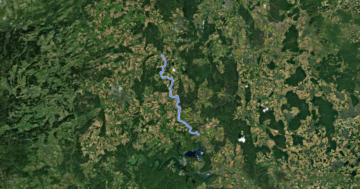 Маршрут Elbe-Twiste-Weg на спутниковом снимке