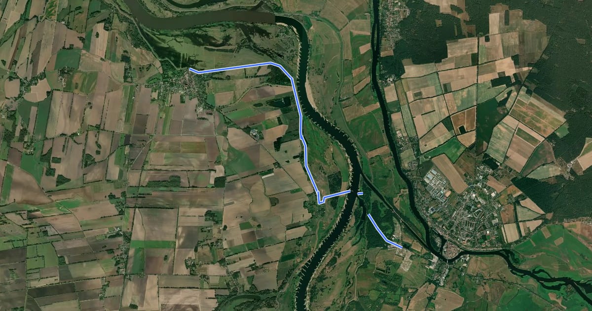 Маршрут Elberadweg Querung Werben–Havelberg на спутниковом снимке