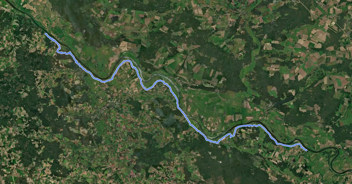 Маршрут Elbhöhenweg на спутниковом снимке