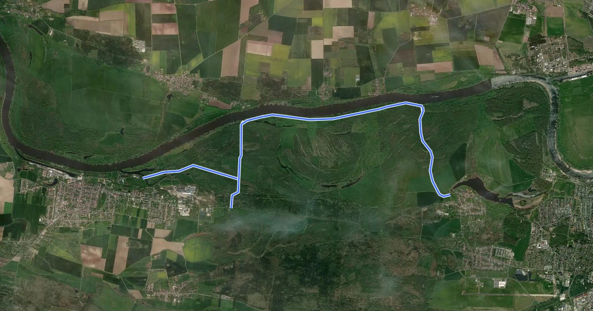 Маршрут Elbnaher Rad- & Wanderweg Aken Dessau на спутниковом снимке