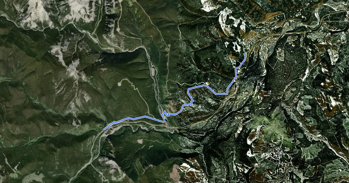 Маршрут Elbow Valley Trail на спутниковом снимке