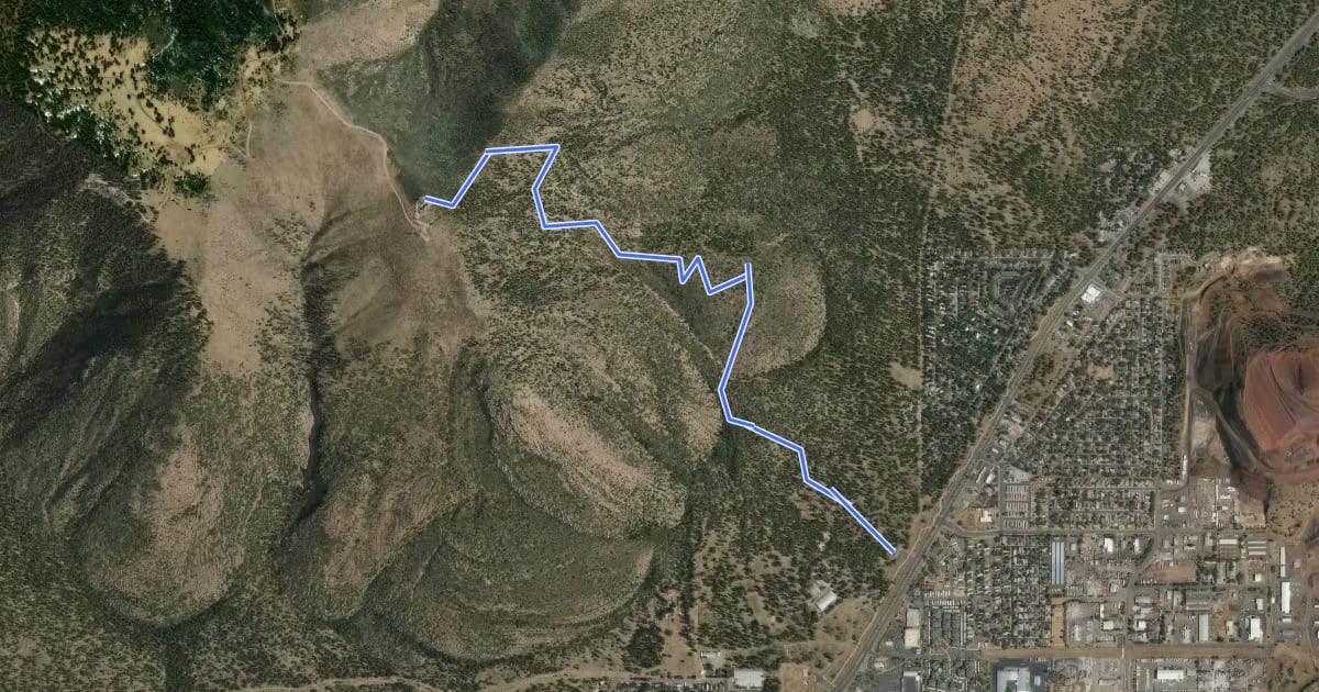 Маршрут Elden Lookout Trail на спутниковом снимке