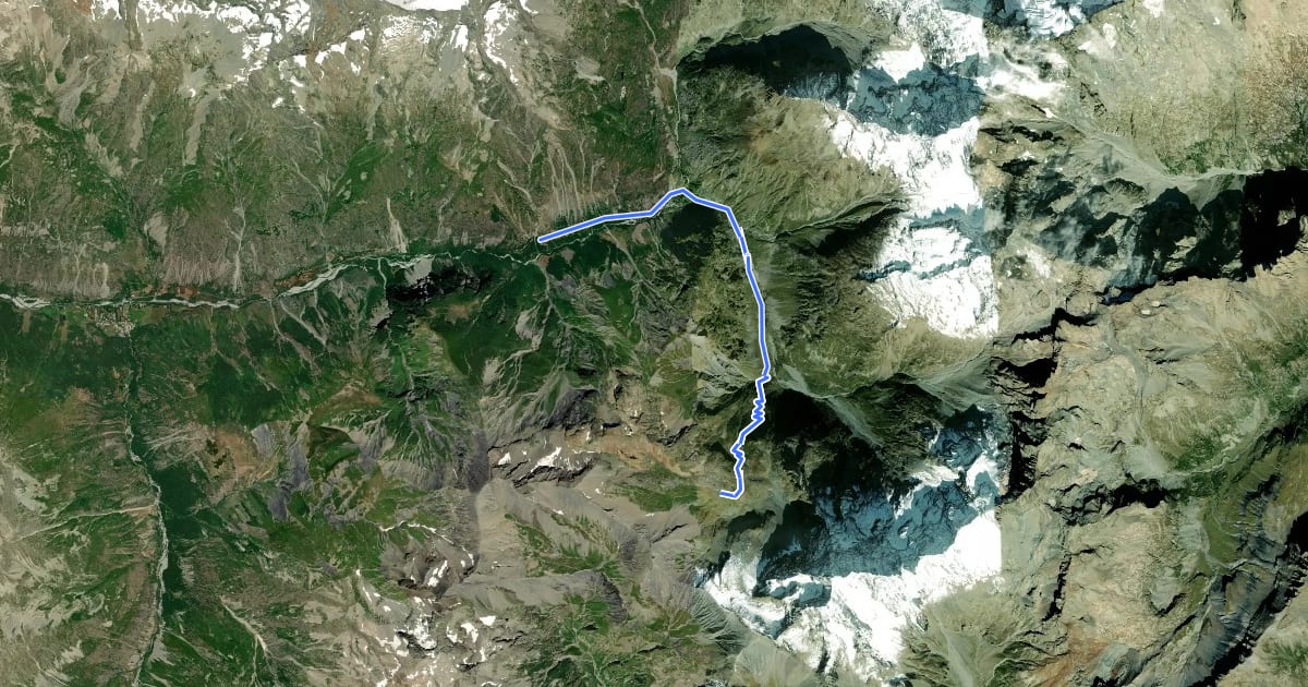Маршрут Eldorado ! Le col de Vallonpierre на спутниковом снимке