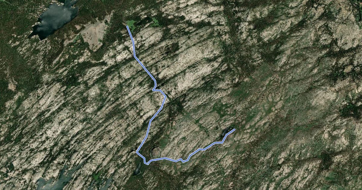Маршрут Elephant Rock Trail на спутниковом снимке