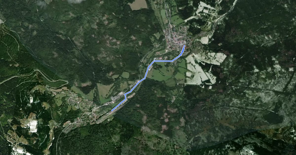 Маршрут [Ž] Železná Ruda, Alžbětín - Železná Ruda, nám. на спутниковом снимке