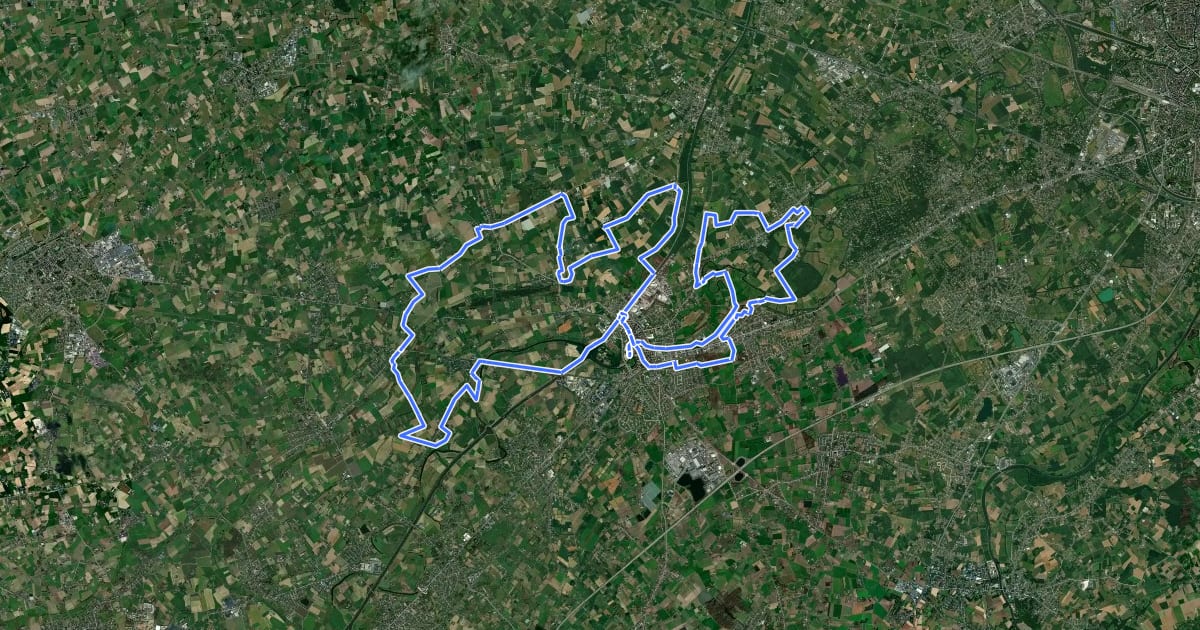 Маршрут Elfdorpenroute на спутниковом снимке