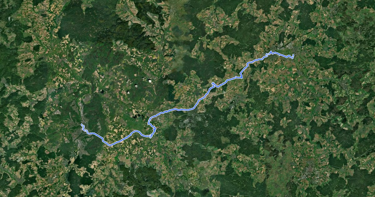 Маршрут Elisabethpfad 2 (Teilstück Ziegenhain - Marburg) на спутниковом снимке