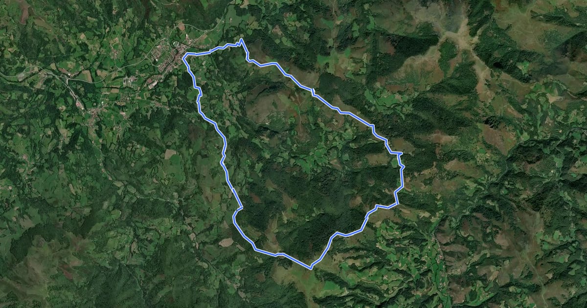Маршрут Elizondo - Berderiz - Argibel - Elizondo на спутниковом снимке